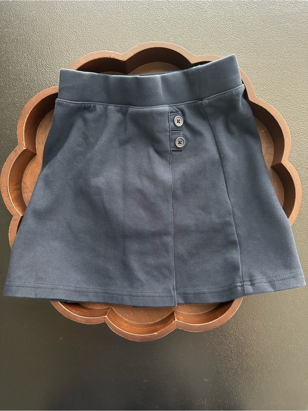 Girls Cat & Jack Navy Blue Skirt W/ Button Detail & attached shorts Size S 6/6X